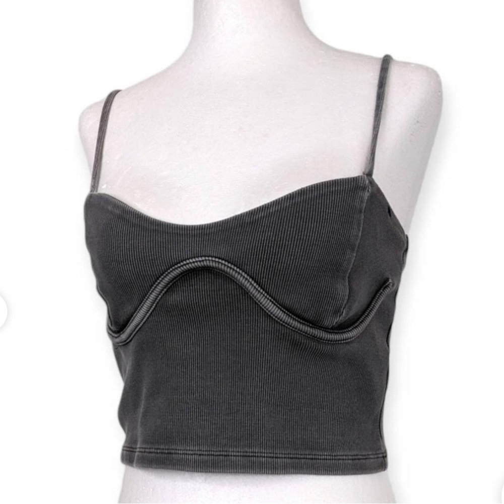 Structured Ribbed Tank Top, Corset Style